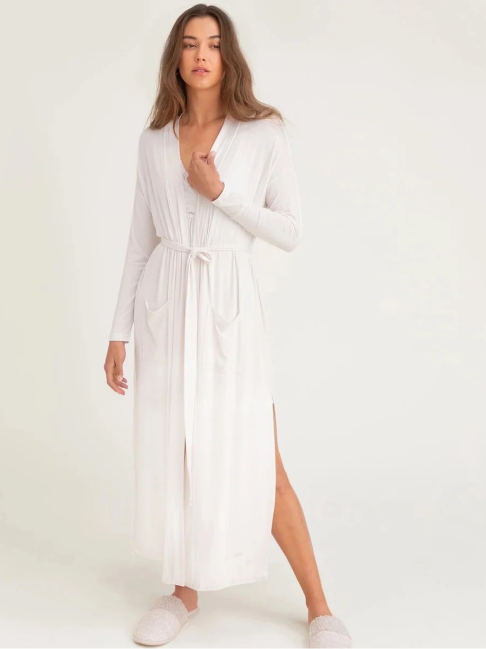 Barefoot Dreams Luxe Duster Robe in Milk White